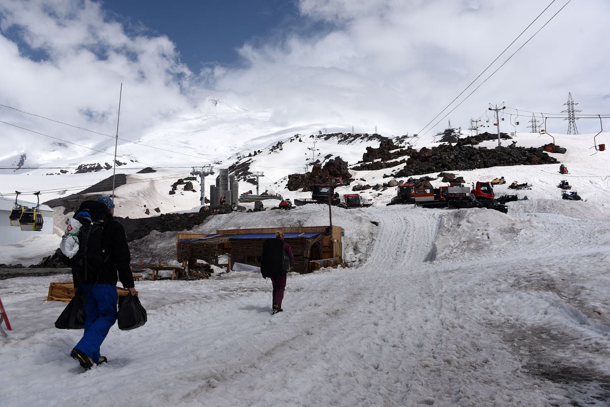 04A Next To Mir Cable Car Station 3500m Before Taking Final Chair Lift To Garabashi 3730m To Start The Mount Elbrus Climb